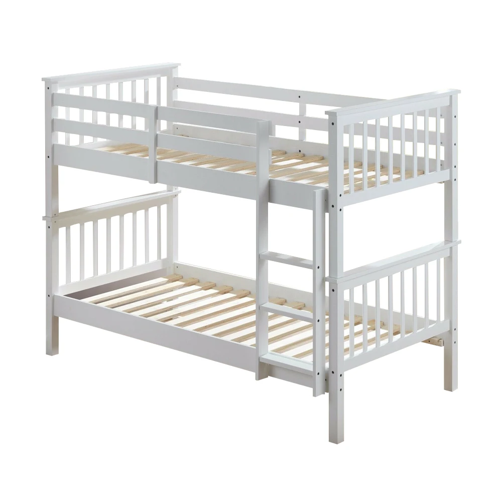 white timber bunk beds