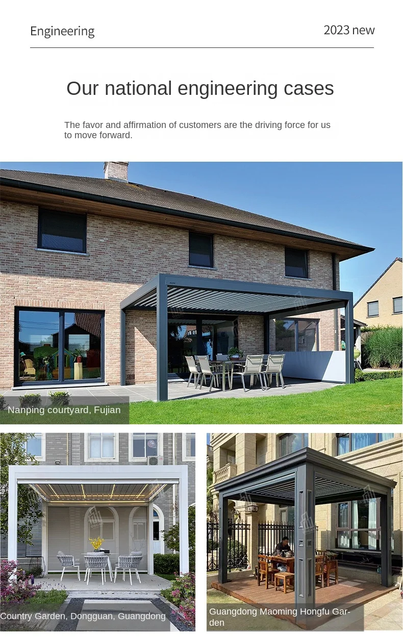 High Quality Patio 3m X 3m Small Size Hardtop Shutter Prefab Opening Roof Aluminum Gazebo with Screens