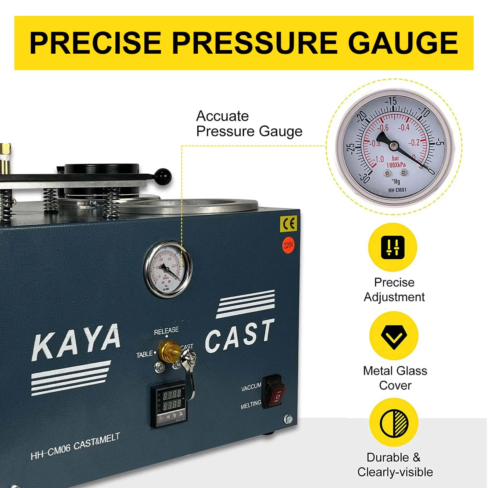 Digital Display High Temperature Refining Gold Melting Furnace 2L Lost Wax Cast Jewelry Vacuum Casting Machine with 3 Cfm Pump