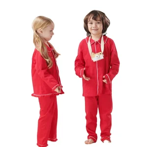 Wholesale 2-Piece Toddler Girls Clothing Sets Formal Style Solid Pijama Comfortable Cotton Fabric