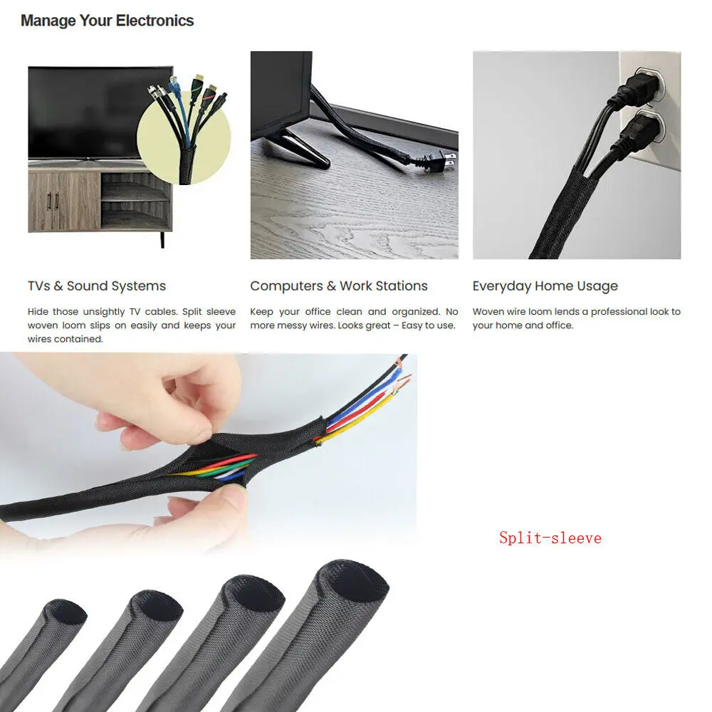  Automotive Wire Harness And Cables Protection Textile Braided Sleeve manufacture