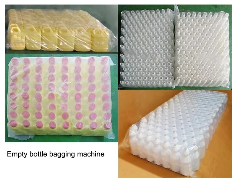 Full Auto Empty Tea Tree Essential Oil Clear Glass Dropper Bottle Bagging Packaging Machine Pouch Bottle Into Bag Machinery
