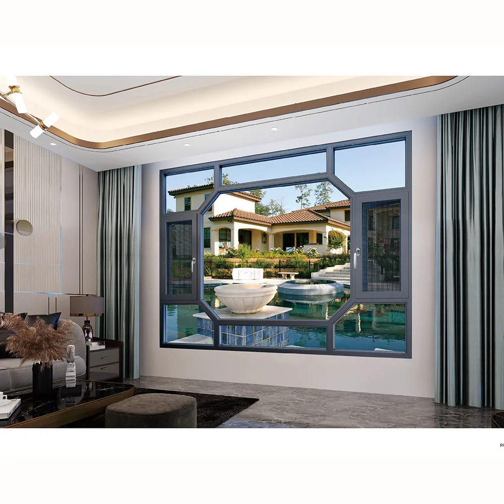 slide windows aluminum tempered glass