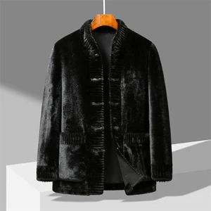 Most Popular Artificial Mink Fur Coat Wholesale Premium Look Man's Faux Fur Fashion Coats for Men