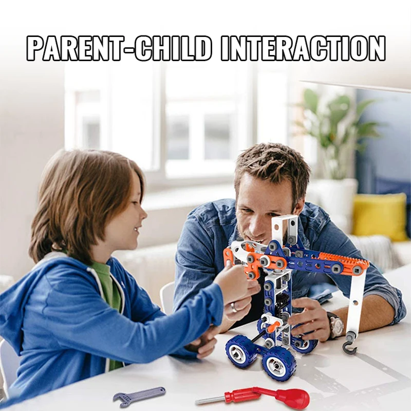 Hanye 152pcs Kids DIY Plastic Toys Tornillo Bloques Screw and Nuts Assembly  Erector Set 12 in STEM Engineering Building Blocks