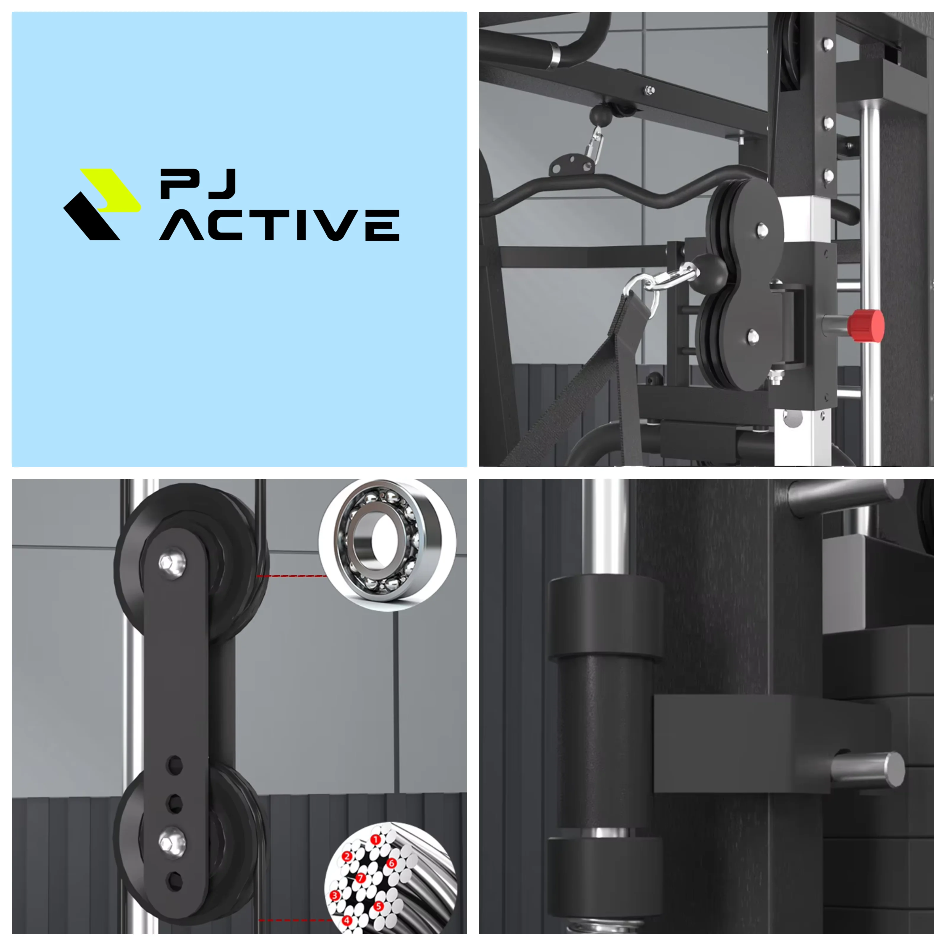 PINJIAN Commercial Comprehensive Fitness Equipment Multifunctional Trainer Bodybuilding Gym Equipment Smith Machine Squat Rack