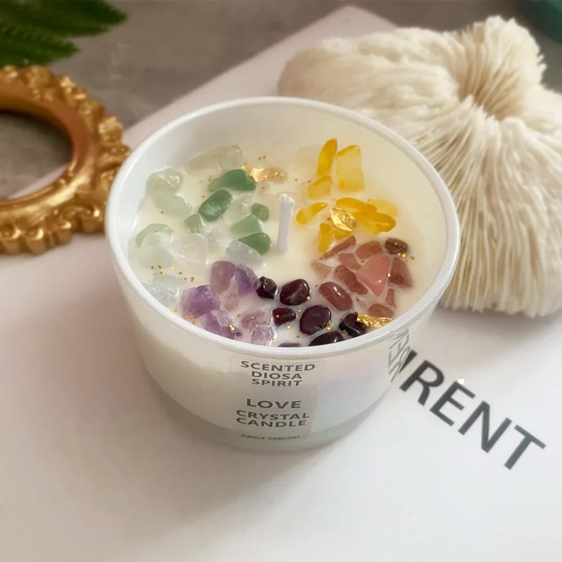 Iridescent Luxury Crystal Soy Wax Scented Crystal Healing Scented