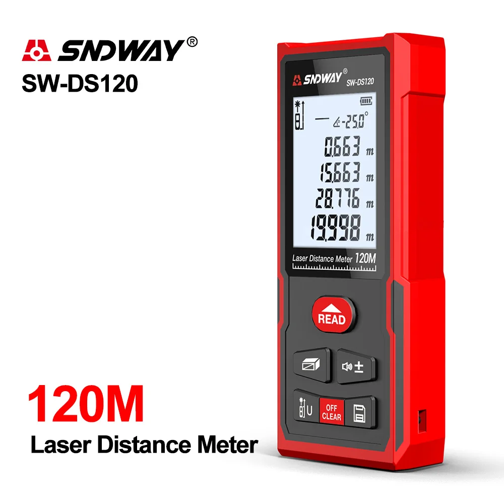 SNDWAY 100M 70M Laser Distance Meter Rangefinder Trena Laser Meter Tool 