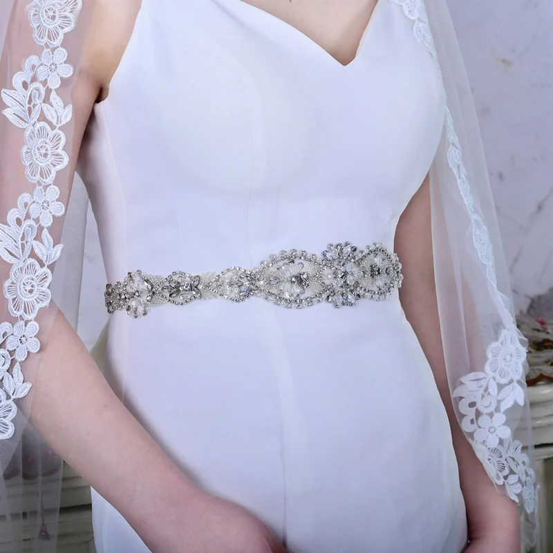 Bubuny Ceinture Réglable Strass Cristal Pour Mariée - Ceinture Paillettes Robe Soirée Bal