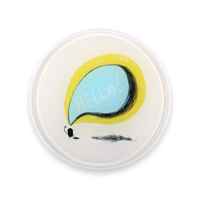 Customizable Plastic Stylish Simple round Contact Lens mate box with tweezers rainbow pattern portable set contact lens case