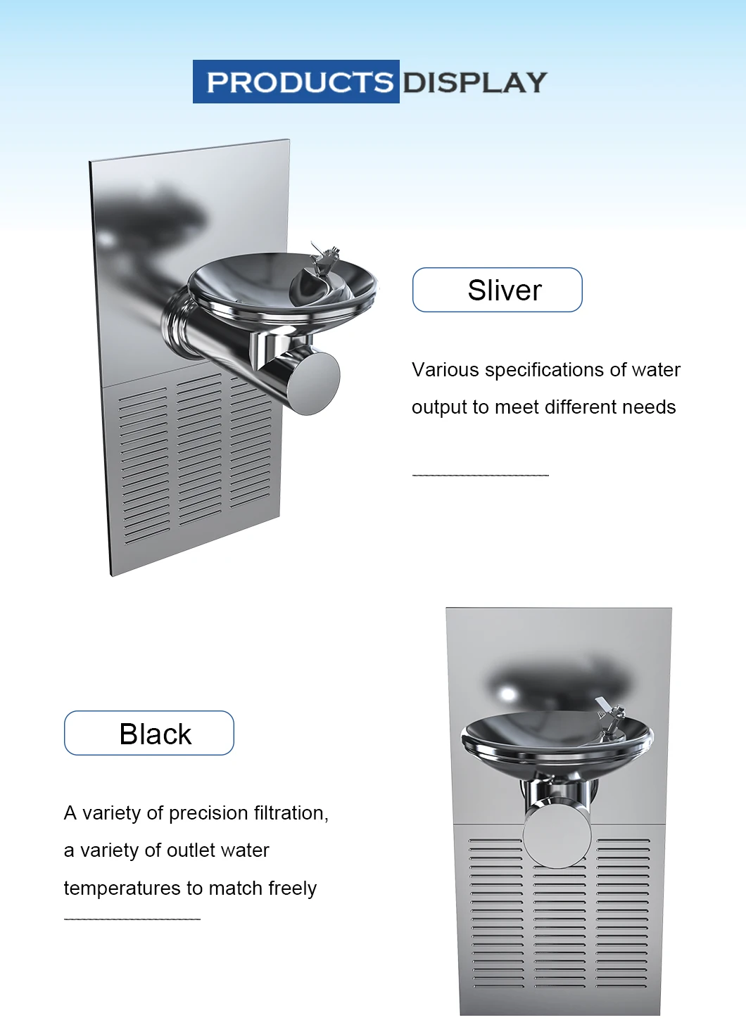 Commercial Hot Sales Water Soap Dispenser Wall Mounted Water Cooler Fountain With Water Filter For Airport details