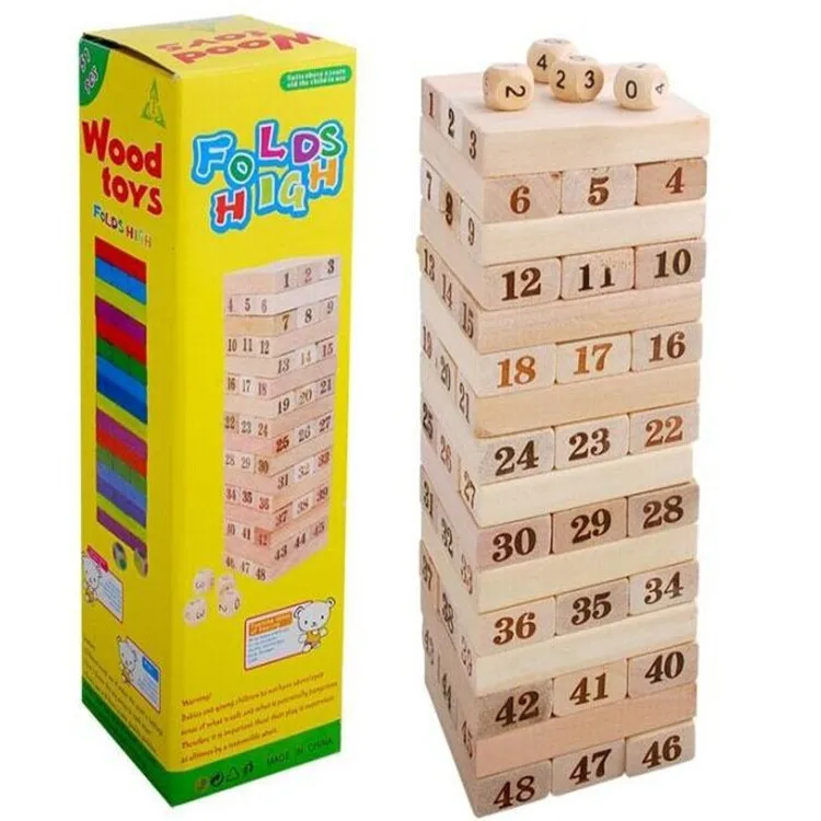 Classic Jenga Wooden Blocks I Stacking Tumbling Tower Game