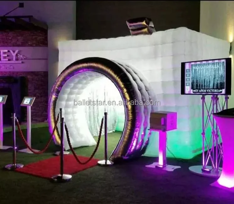 3 Doors Inflatable Led Photo Booth Tent 10x10 Customized Pop Up
