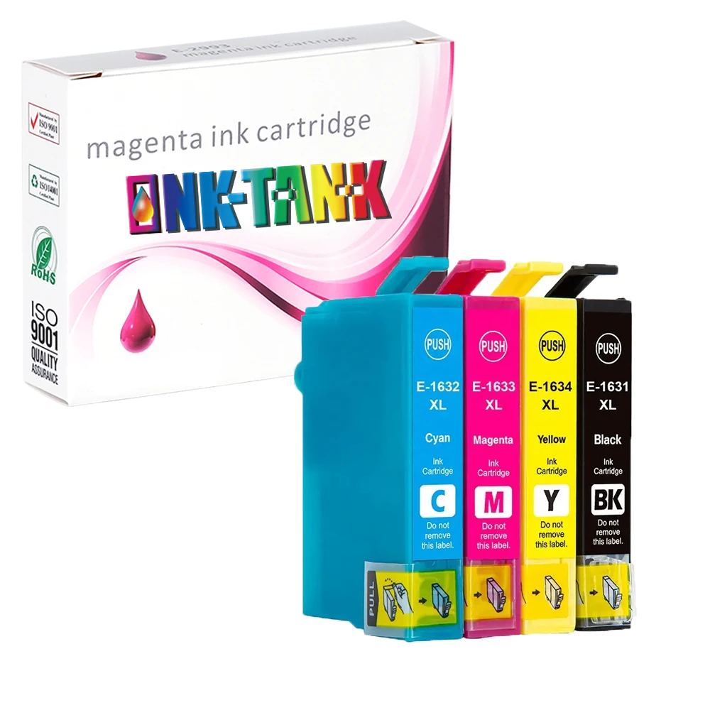 4 Cartucce Compatibili 16XL Per Epson WorkForce WF-2520NF, WF-2630WF, Ecc. (BK+C+M+Y)