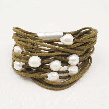 XINSHANG Jewelry 2020 Fashion Custom Design fashion pearl bracelet suede color bracelet