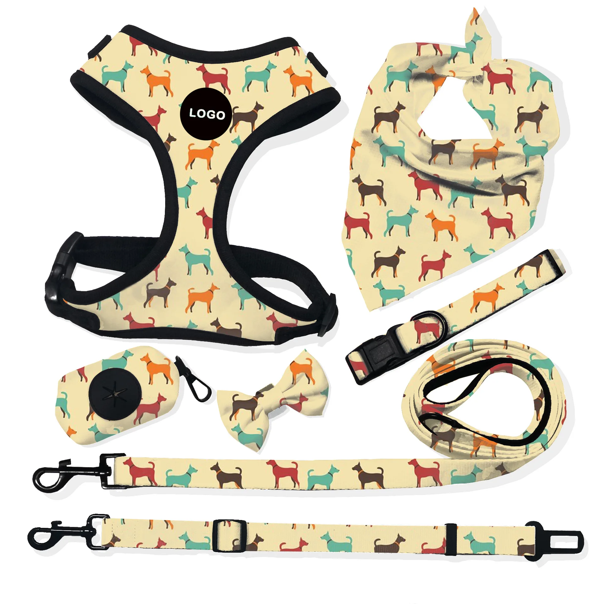 Wellgo Custom Soft Comfortable Padded Neoprene Dog Harness Sublimation