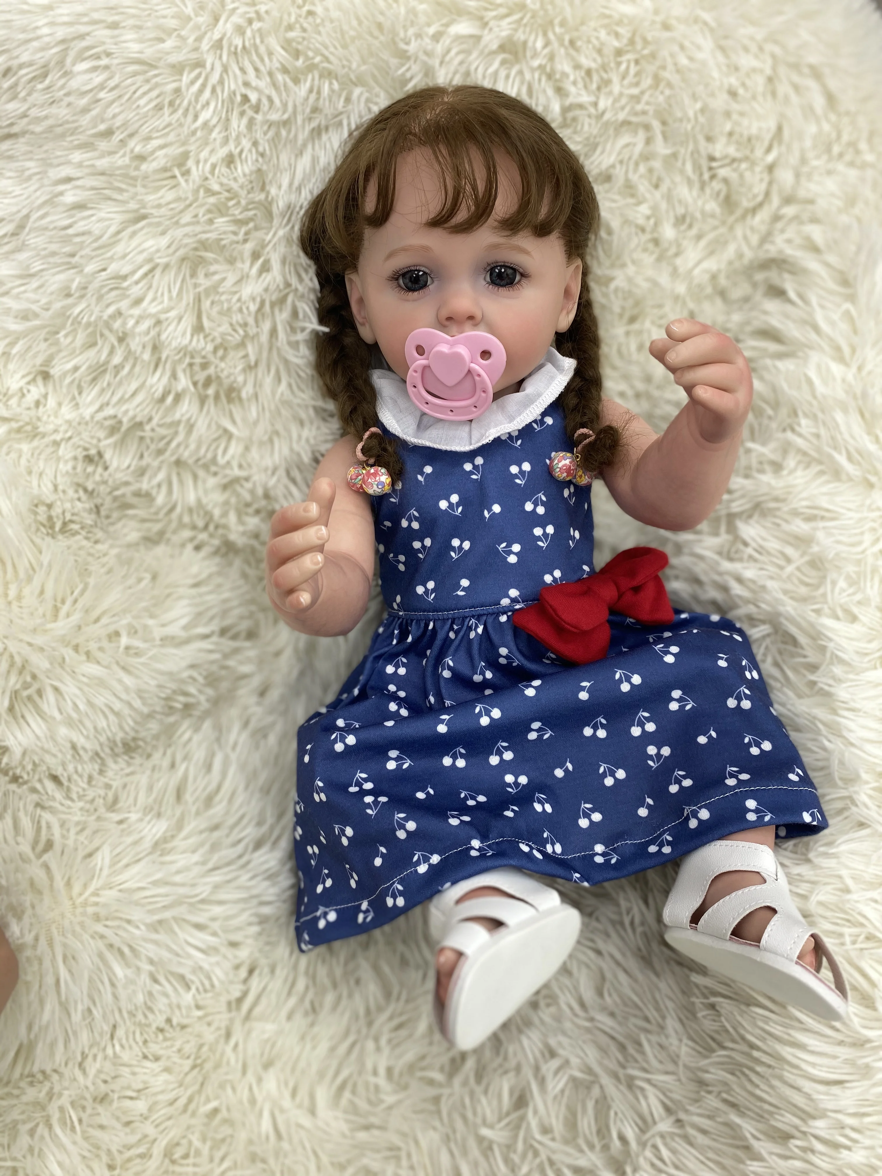 Simulation 22 Inches Lifelike Reborn Baby Dolls for 3+ Year Old Girls Long  Hair Pretty Baby Dolls for Sell