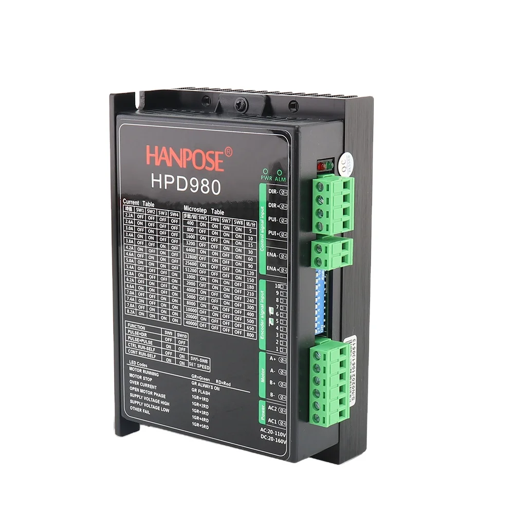 HANPOSE HPD980 Driver Motor Board  86 Stepper Motor Driver AC20-110v for CNC Milling Nema 34 Stepper Motor  Controller