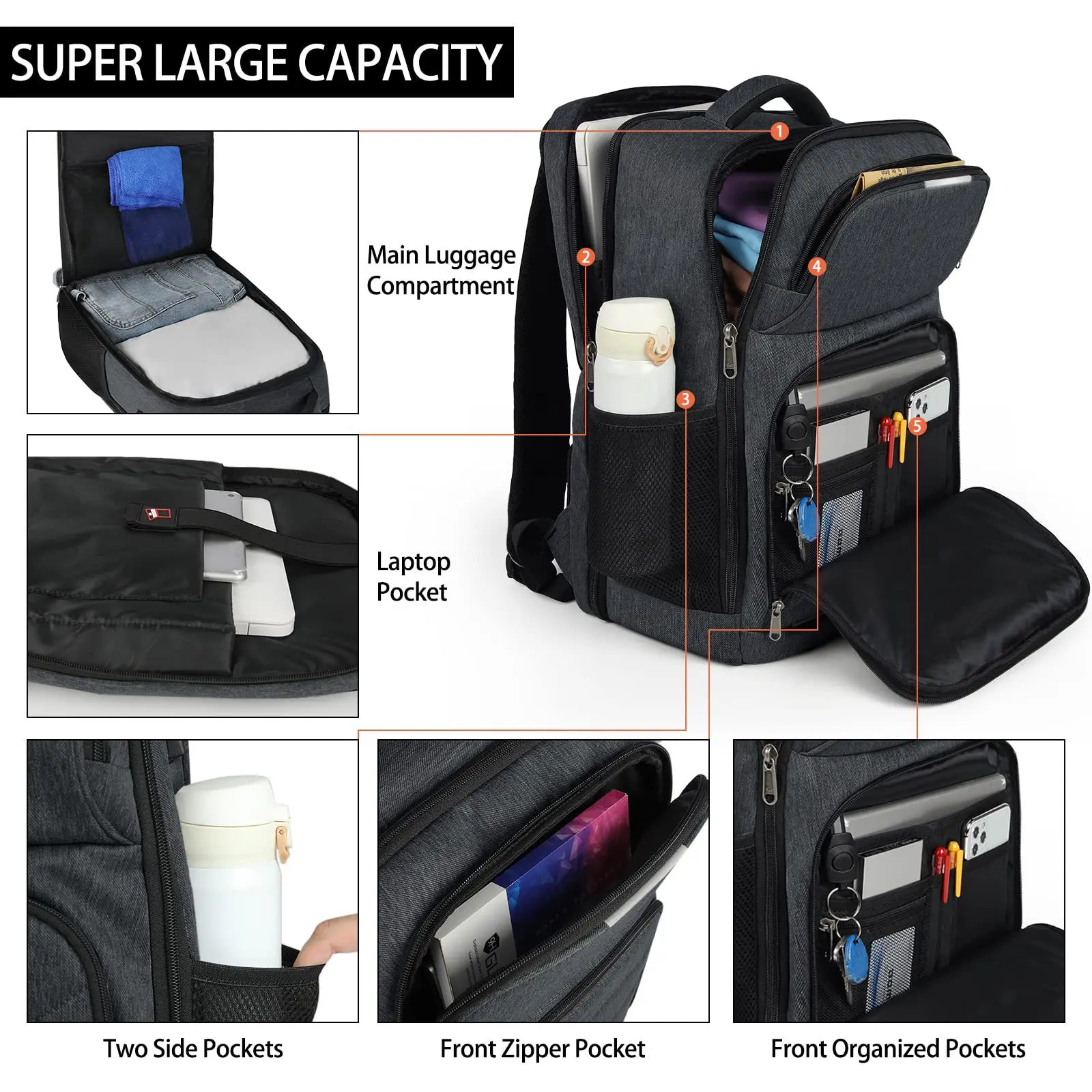 Business Computer Backpack Business Laptop Backpack Travel Backpack Waterproof Work College ...