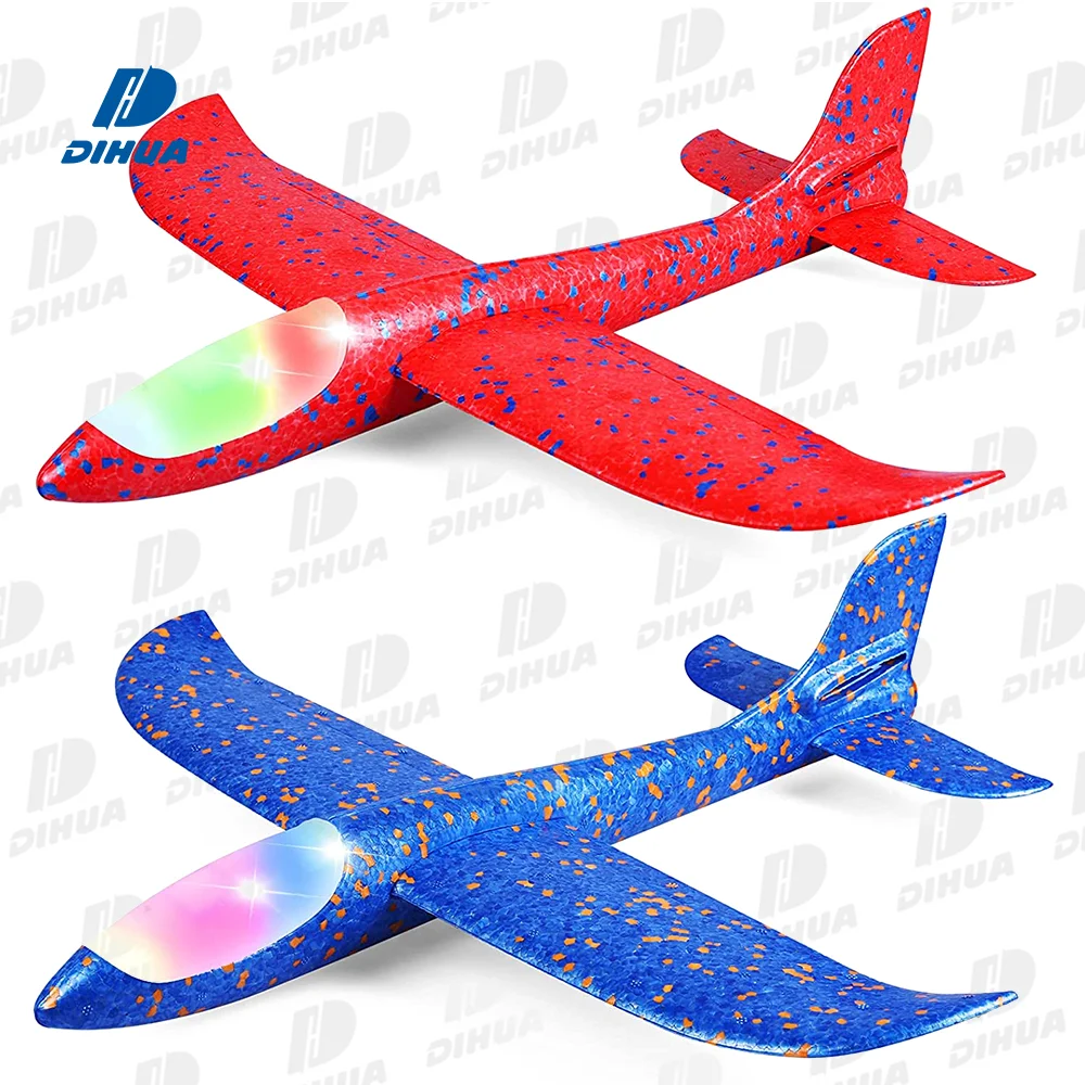 Hand Throwing Plane With Light For Kids Led Fly Plane Glider Toy Manual