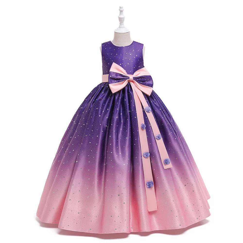 Kids Girls Clothes Princess Dresses with Crystal Butterflies - Main Image