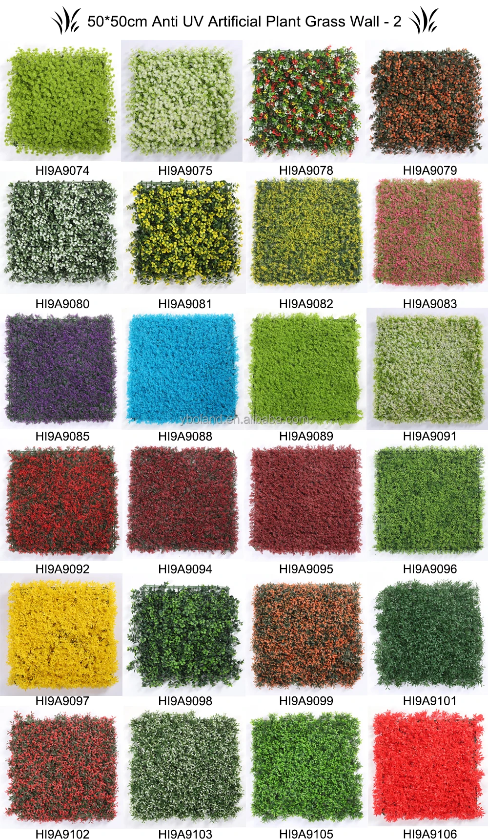 A101 Fake Grass Plants Wall Backdrop Panel Decor Faux Plastic Uv