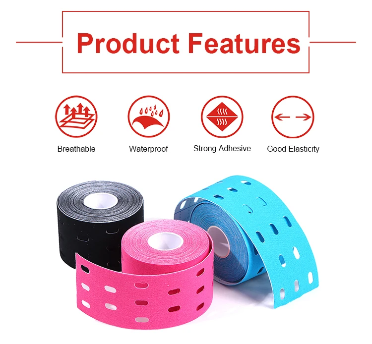 5cm*5m Perforated Muscles Sports Adhesive Tape Therapeutic Care Elastic