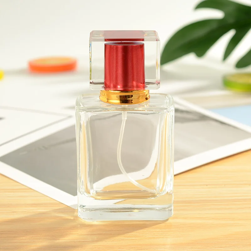Custom Cube Perfume Bottle 30ml 50ml 100ml Clear Grey Black