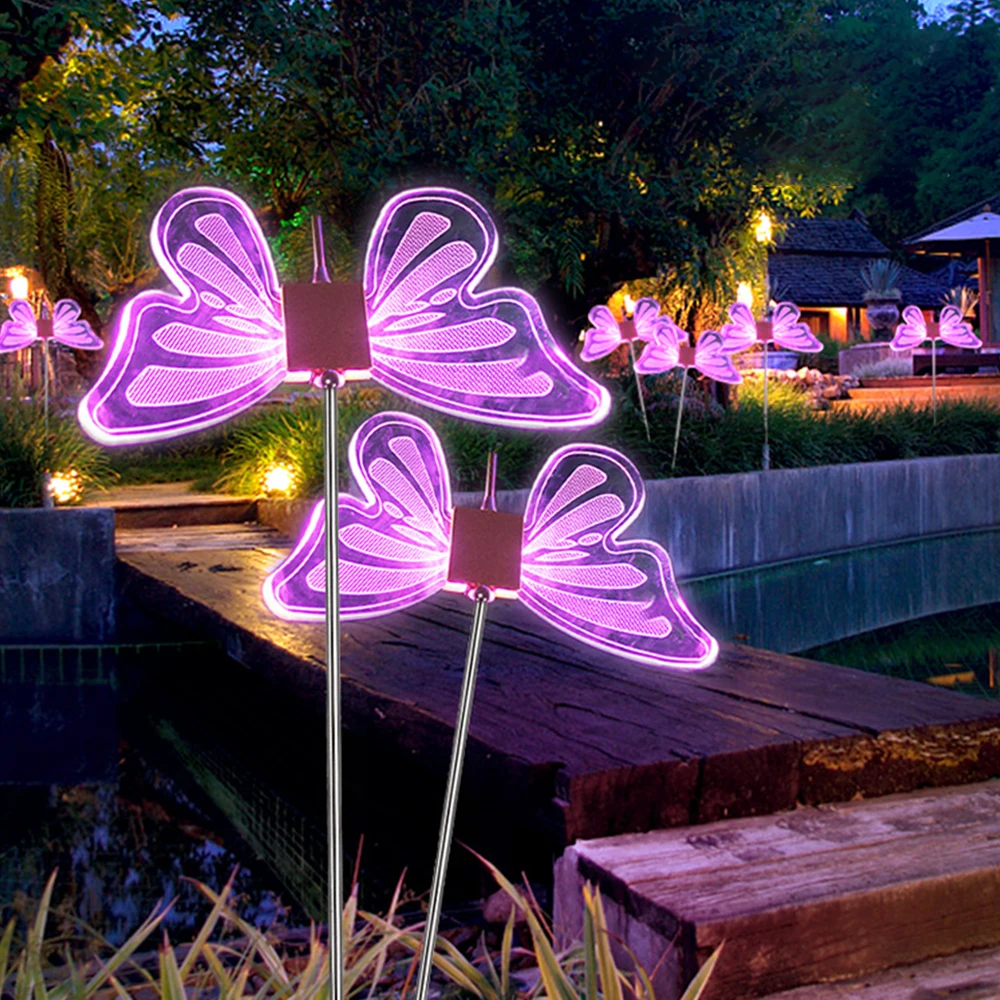 ダイナミックバタフライライト LED 屋外防水 カラフル ヴィラ 庭園