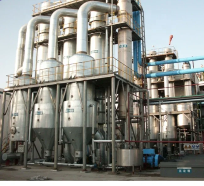 Triple Effect Forced Circulation Evaporator Vacuum Distillation Engineers Available to Service Machinery Overseas Steam Provided