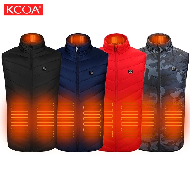 High Quality Winter 100% Polyester Usb Rechargeable 2 Zones Heated Down Vest Jackets