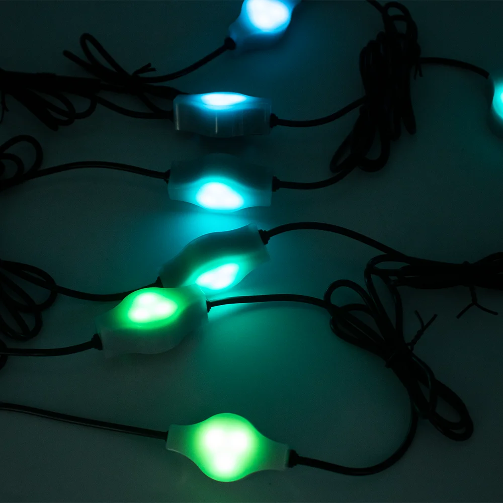 OEM app remote control LED RGB colorful changing glowing solar Christmas lights garden string outdoor holiday decorate light details