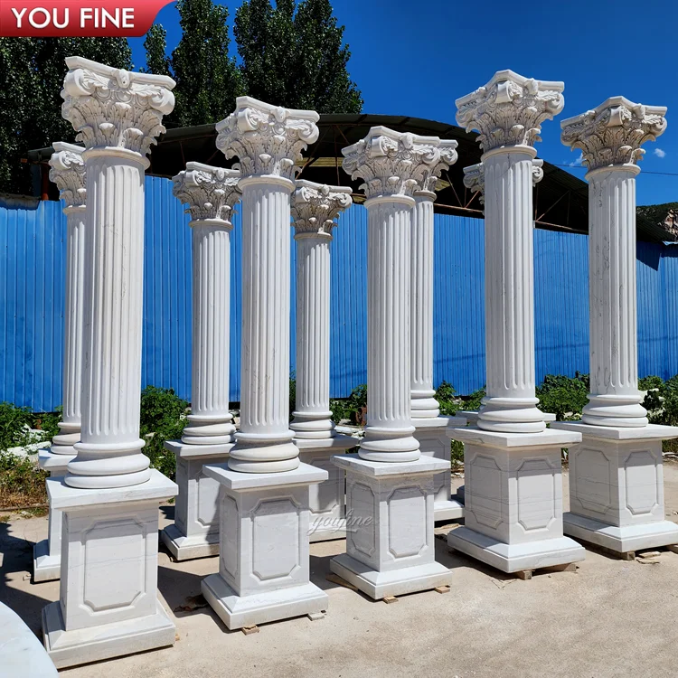 Solid Marble Stone Gate Column Roman Pillar Building Ornamental