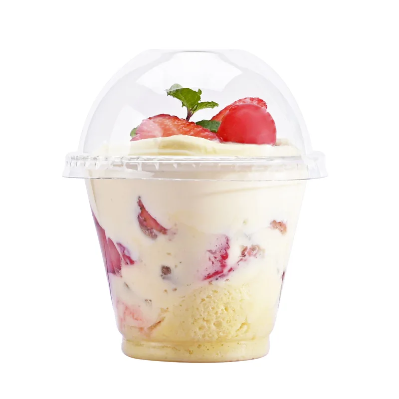 XYA Wholesale Mini Cake Cup Transparent Disposable Plastic Dessert Ice Cream Cup Packaging Plastic Cups with Lids