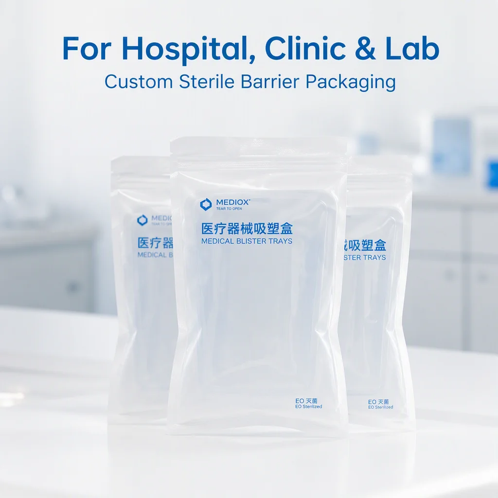 Custom Medical Sterilization Pouch, Tyvek Heat Seal Sterile Bag for Medical Device Packaging, ISO13485 Certified, OEM ODM