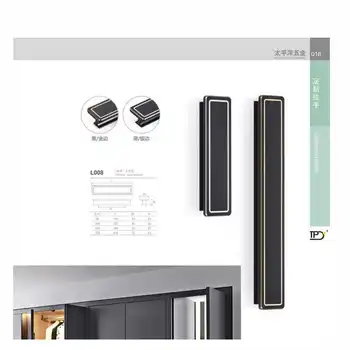 Simple square cupboard long cabinet door handle black drawer handle furniture hardware pull