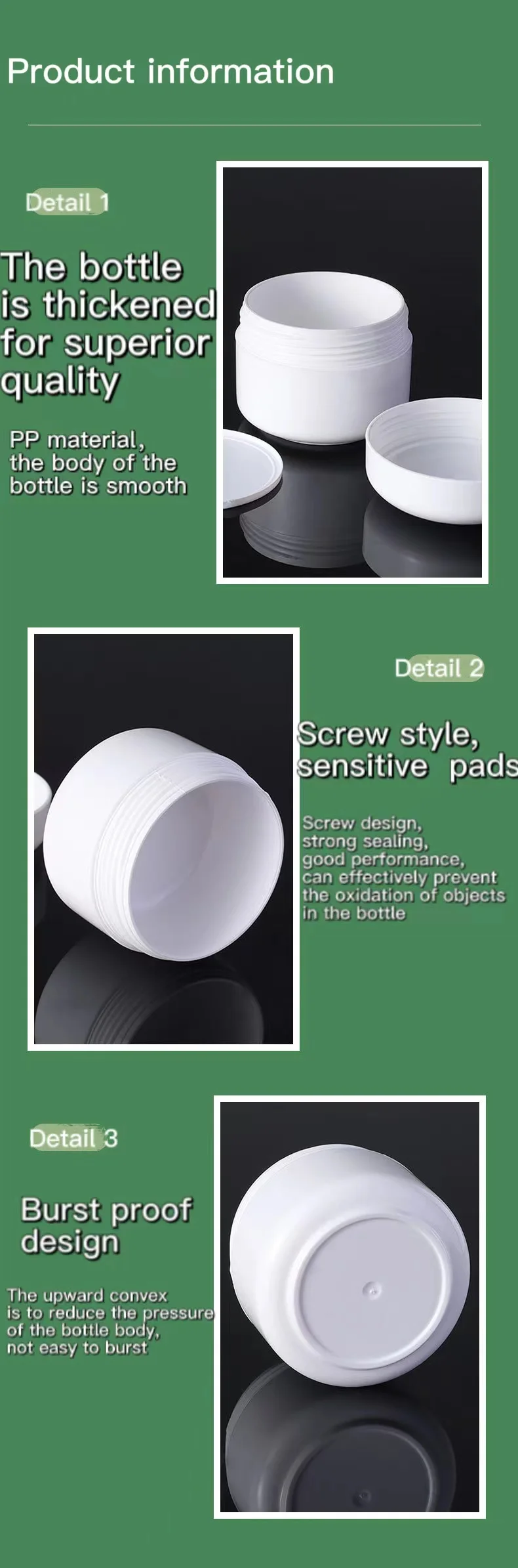 8 Oz Plastic Cosmetic Jars Cream Ointment Body Butter Lotion Container