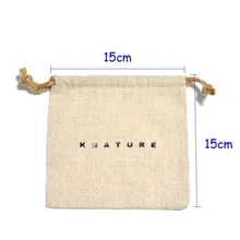 Custom Logo Printed Gift Canvas Cotton Linen Double String Handbag Shoe Dust Drawstring Bag LN-60