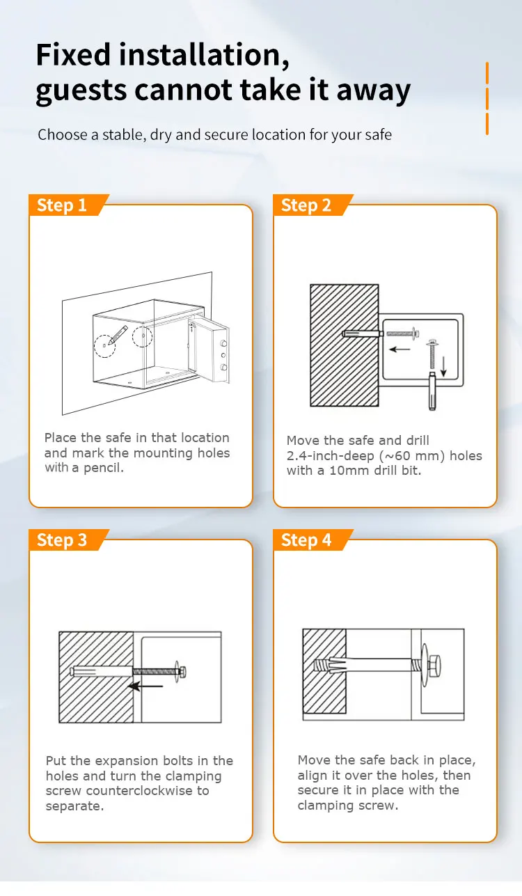 CEQSAFE Pregex Electronic Digital Stash Safe Lock Diplomat Hotel Time Reset Code Lock Room Box Hotel Safe manufacture