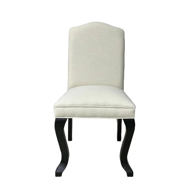 American modern simple dining chair home Nordic solid wood soft bag cloth restaurant chair European hotel box dining chair