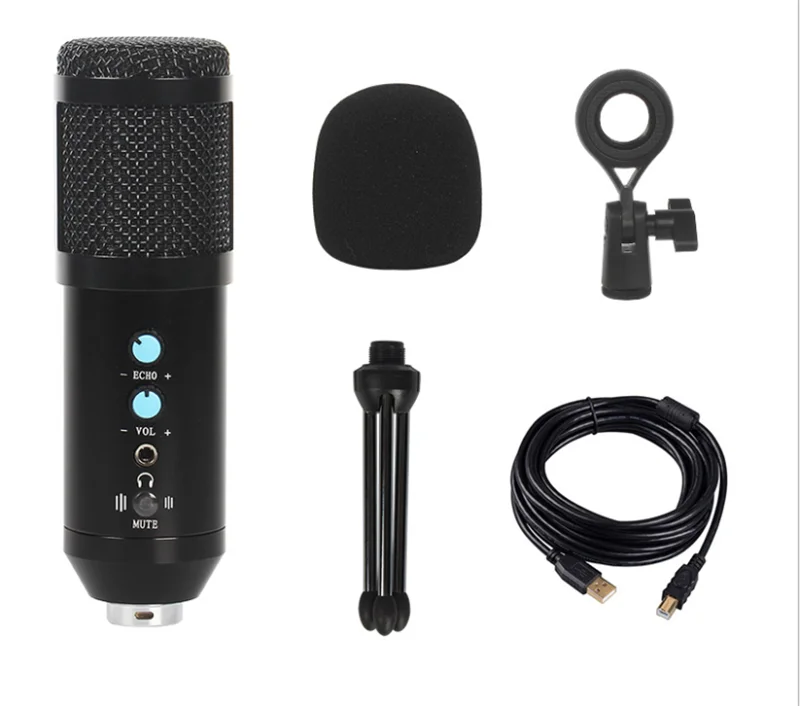 USB Mic BM858 Desktop Gaming Computer Condenser Microphone Set for Karaoke Tiktok Youtube Studio Video Podcast Recording Mic