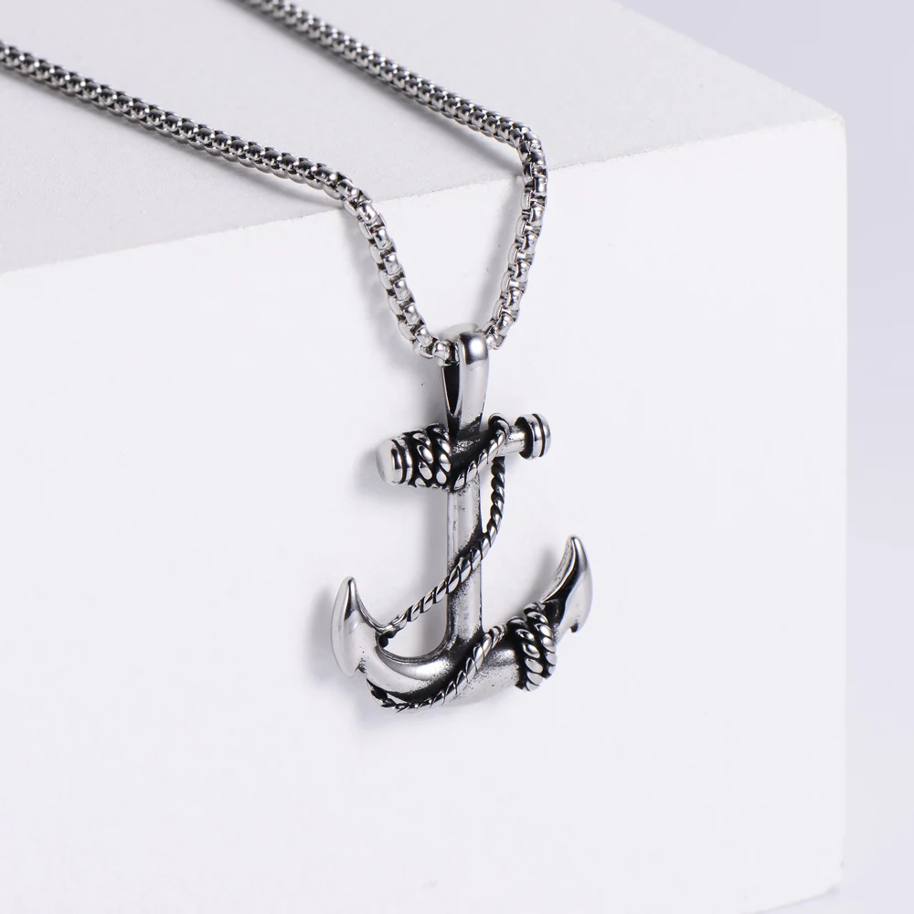 Vintage Stainless Steel Anchor Pendant 