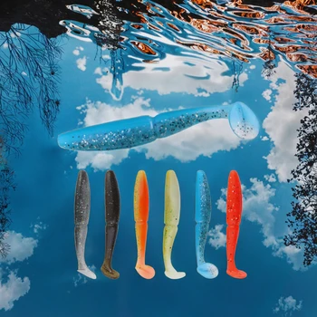 SO020 Printed ABS Artificial Soft Baits T-Tail Fishing Lures for Sea & Ice Fishing Cod-5pcs/bag 10cm 9.7g*5 – Soft Lure – view 4