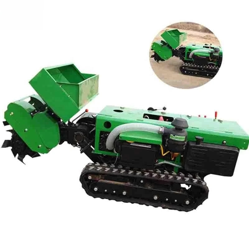Mini Agricultural Digging Trencher Remote Control Crawler Tractor Agricultural Machinery Equipment