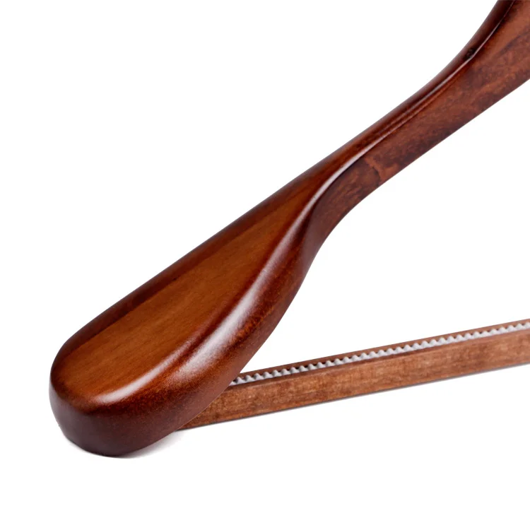 Factory Direct Non-slip Teeth Bar Suit Bulk Clothes Hangers Shop Hanger Multi-purpose Hotel Wooden Hanger