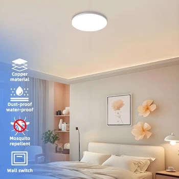 Cb 12W 18W 24W Modern Round Kitchen and Bedroom LED Ceiling Light Flash Mount Preset CCT Selectable 12 Inch Metal Base