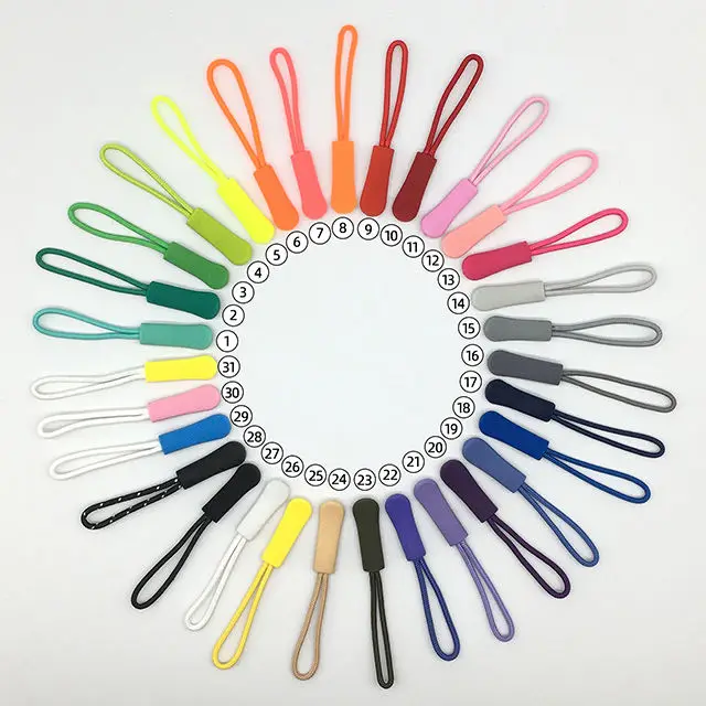 Hengda Best-Selling Customized Brand Logo Silicone Zipper Pull Durable Zip Tags Cord Puller