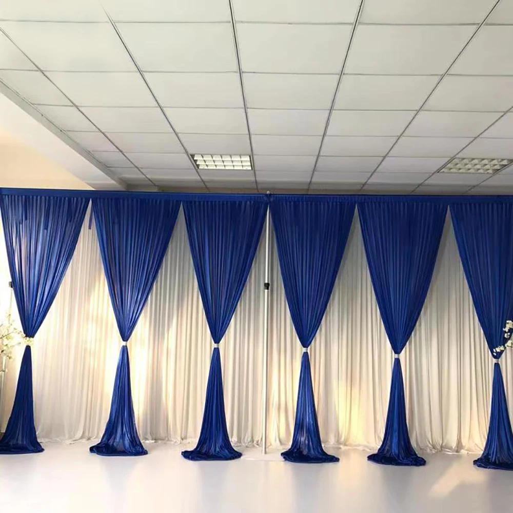 Source white and blue church curtains Supplies Chiffon Icy Silk ...