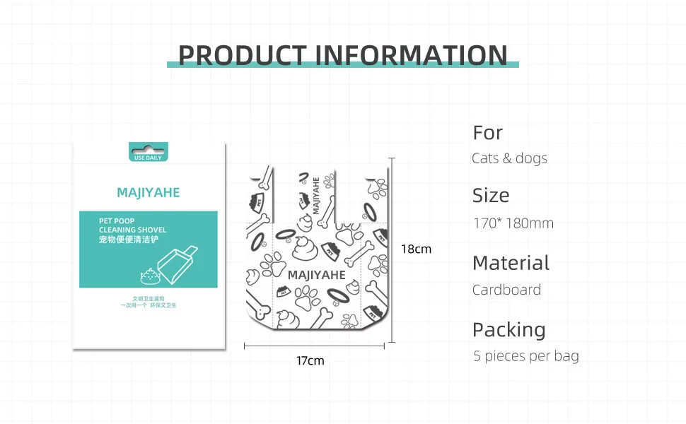 Biodegradable Disposable Dogs Poop Scoop with Poop Bags Dog