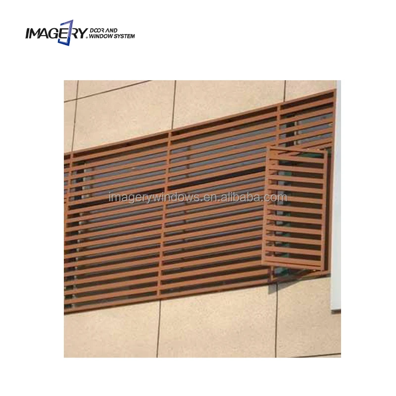 Custom Size Fixed Waterproof Aluminium Profile Louver Security Shutters Window for External Decoration